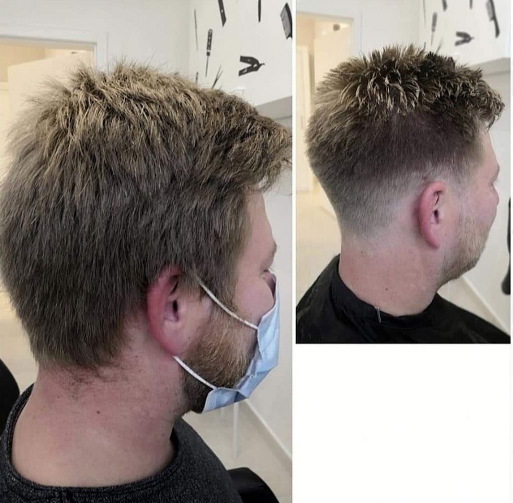Pánský moderní střih - před a po