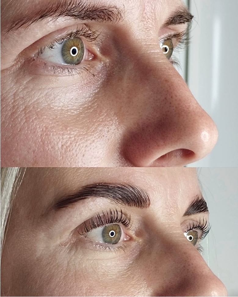 Laminace obočí a lash lifting - Před a Po